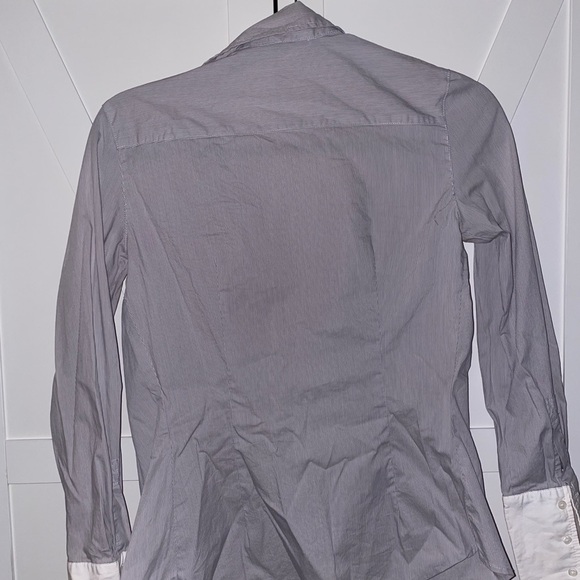 Zara Men's Gray and White Casual Button-Down Shirt - Picture 2 of 3